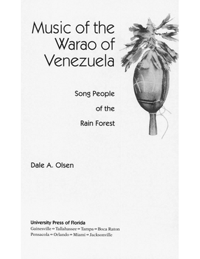 Cover image for Music of the Warao of Venezuela: Song People of the Rain Forest