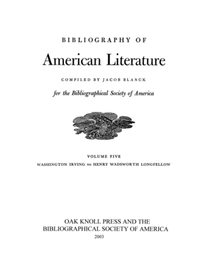 Cover image for Bibliography of American Literature Vol. 5: Washington Irving to Henry Wadsworth Longfellow