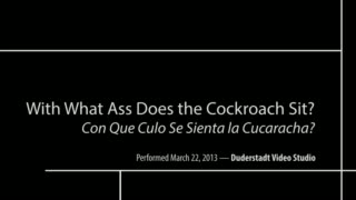 This video contains excerpts from With What Ass Does the Cockroach Sit? / Con Que Culo Se Sienta la Cucaracha?, written and performed by Carmelita Tropicana and directed by David Schweizer. Performances staged at the University of Michigan's Duderstadt Media Center, March 21-23, 2013.