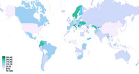 Figure 4. Worldwide, the percent of members of parliament aged 35 years or under in 2019 fluctuated between 0 and 40 percent, with an average below 10 percent