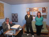 Photograph of Tolib Oyambekov with his deputy, Ahmed, in Oyambekov’s office, which is located in one of the mahallas in Khorog.