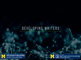 Video interview with Emily Wilson and Justine Post, authors of Developing Writers chapter one, discussing the applications of their chapter for students of writing.