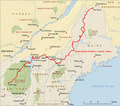 A map depicting the Northern Forest Canoe Trail.