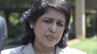 Photograph of Dr Ameenah Gurib-Fakim speaking.