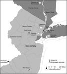 Stewart Airport in Orange County and the Pine Barrens in South Jersey were located far from New York City.