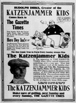 1914 advertisement for Rudolph Dirks, introducing him as “originator of the Katzenjammer Kids.”