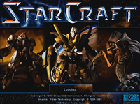 A Terran Marine, a Protoss Zealot, and a Zerg Hydralisk under the title StarCraft.