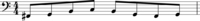 Example 1. One measure of music in bass clef
