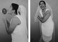 Figure 21. Flier of Aya de León’s Self-Marriage Ceremony in black and white. De León is wearing a wedding dress and is joyously hugging her self.