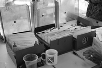 Photograph of Codespa’s paperwork and files displayed on a table.