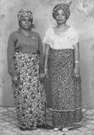 Fig. 5: Photograph of Two women in African outfits (wrappers and head ties) in Buea, 1970, by Walter Gam Nkwi.