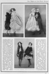 The page from the periodical Deutsche Kunst und Dekoration (German Art and Décor) features two doll photographs in black and white. Both illustrations shows two loving couples, clad in Rococo costumes with wigs and frills, with the male doll figure wearing black and the female white. These androgynous-looking couples are performing scenes of courtship while holding hands or leaning their heads together. With their closed eyelids and smiling lips, the faces of these wax dolls look ecstatic.