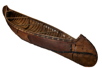 The Ojibwe (also called Chippewa) built different styles of canoes, including this distinctive long-nose model.
