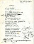 A typewritten partial draft of "The Owl's Nest" is shown where Bishop has made many insertions in black ink. A Brazilian post-office box address appears in the upper right corner.
