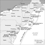 Map of the War of 1812: The Atlantic Theater