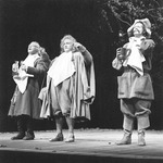 Fig. 5. The locals, Sir Nathaniel (David Suchet), Holofernes (Paul Brooke), and Dull (David Lyon), in Act 5, Scene 1, of Barton’s 1978 RSC production of Love’s Labour’s Lost.