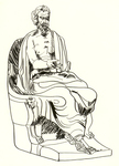Reconstruction of Epicurus' statue according to Frischer.