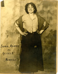 Black-and-white photograph of actress Sonia Alomis dressed in rags.
