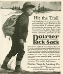 An illustrated advertisement for the Poirier Pack Sack.