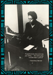 Bennett sits looking at a paper in a typewriter. Quote: “It was fun to be alive and to be part of this...like nothing else I've ever been part of.” See Resources for full quote.