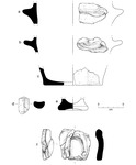 Sketches (a-f) of 6 pieces of prehistoric pottery from Kullaj.