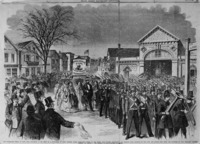 Figure 1.4 "The shoemakers' strike in Lynn, Mass.—Procession, in the midst of a snow-storm, of eight hundred women operatives joining in the strike, with banners, inscriptions, and working tools, preceded by the Lynn City Guards with music, and followed by four thousand workmen, firemen, &c., March 7, 1860."