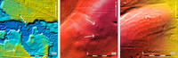 Examples of tracing individual archaeological monuments by expert scanning: A. Roman road and possible remnants of a bridge; B. burial mounds; C. Celtic fields.