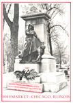 Memorial Monument in Chicago for those killed in the Haymarket Affair. The bronze sculpture represents Justice placing a wreath on the head of a fallen worker.