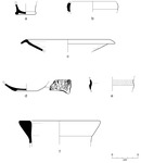 Sketches (a-f) of 6 pieces of pottery from Kodër Boks.