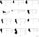 Sketches (a-l) of 12 pieces of pottery from Gajtan.