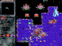Game units and buildings from an early version of StarCraft.