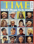 TIME Magazine cover with 16 color photos in a grid of Jewish men and women from all over the world form a catalogue model of the Jewish type.