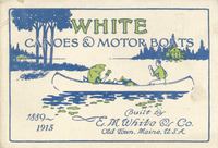 E. M. White Company catalog cover from 1915 showing a courting canoe.
