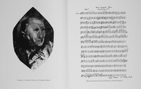 Fig. 2. Portraits of Gertrude Stein by Christian Bérard and Virgil Thomson included in the program for the 1934 premiere of Four Saints in Three Acts at the Wadsworth Antheneum, Hartford, Connecticut. (Gertrude Stein and Alice B. Toklas Papers, American Literature Collection, Beinecke Rare Book and Manuscript Library, Yale University.)