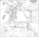 Restored plan of the Athenian Agora, ca. 100 BCE.