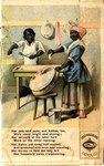 Page one depicts two black servants, a mother and son, unsuccessfully attempting to clean pots and pans for the household.