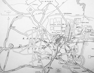 Map of Kano metropolis, indicating Syrian Quarters, market, and industrial areas.