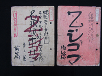 Photograph of worn booklets with various calligraphy.