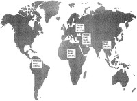 Figure IV.4: Geographic location of crises. Americas (14%), Africa (27%), Europe (21%), Middle East (20%), Asia (18%).