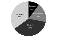 Figure 2.1: Pie chart showing Size of Jewish denominations.