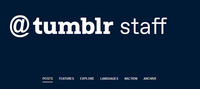 A single post of the Tumblr Staff logo, in blue