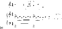 Annotated musical notation showing a melody with lyrics “And he showed me things” and an accompaniment. The accompaniment is labeled as scale-­degrees 1-­2-­5 with a moving line of scale-­degrees 5-­6-­7.