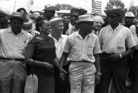 Ralph Abernathy, Coretta Scott King, Martin Luther King Jr., Floyd McKissick and others participating in the “March Against Fear” in Mississippi, June 1966.