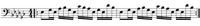 A musical transcription of a guitar line.