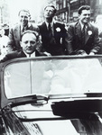 Sergei Danilin, Mikhail Gromov, and Andrei Iumashev on parade in Los Angeles, California, following their 1937 transpolar flight.