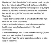 User posting about Black health issues