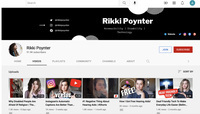 Screenshot of Rikki Poynter’s homepage with thumbnails of Rikki’s videos.