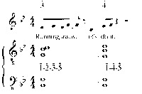 Annotated musical notation showing a melody with lyrics “Running away, let’s do it” over chords labeled as scale-­degrees 1-­2-­3-­5 and 1-­4-­5.