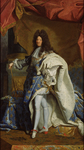 A color portrait of Louis, XIV wearing fur.