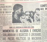 Fig. 41. Reporting in the daily newspaper Noticias that includes photographs of the release of Mozambican prisoners detained by Portugal’s secret police.